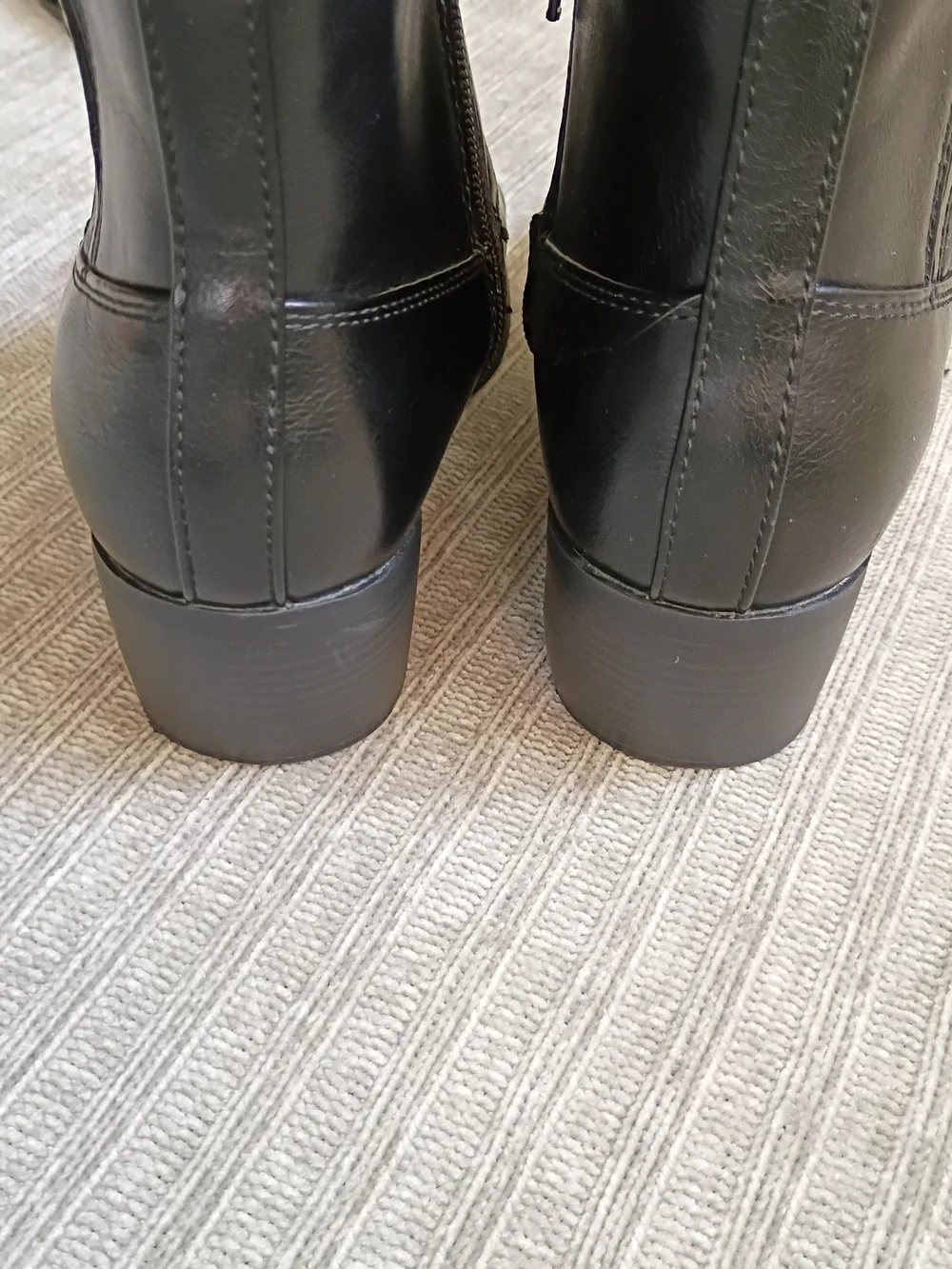Old Navy Black Faux Leather Ankle Boots Size 9 | Chunky Heel Chelsea Booties